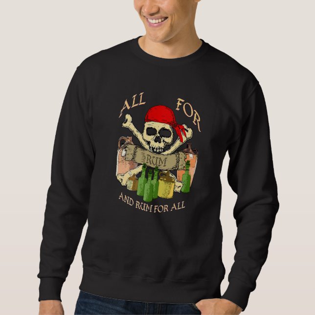 Sudadera Todo Por Ron Y Rum Para Todos (Calavera Y Hueso) (Anverso)