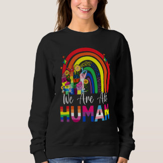 Sudadera Todos Somos Ally Del Orgullo Humano Rainbow Ribbon