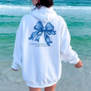 Sudadera Toile Coquette French Blue Bow Bachelorette