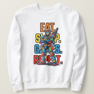 Sudadera Token de Sleep Games Mecha, Come, Duerme, Juegos,