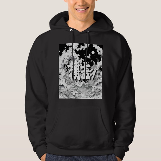 Sudadera Tokio Blanco y Negro (Anverso)