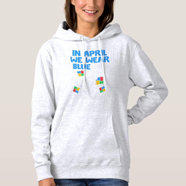 Sudadera Tomar esto gracioso En Abril Usamos Hol Azul Dinos (Anverso)