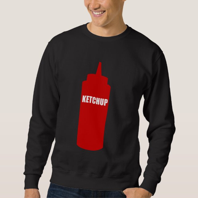Sudadera Tomate Ketchup Botella Costume Funny Halloween Fác (Anverso)