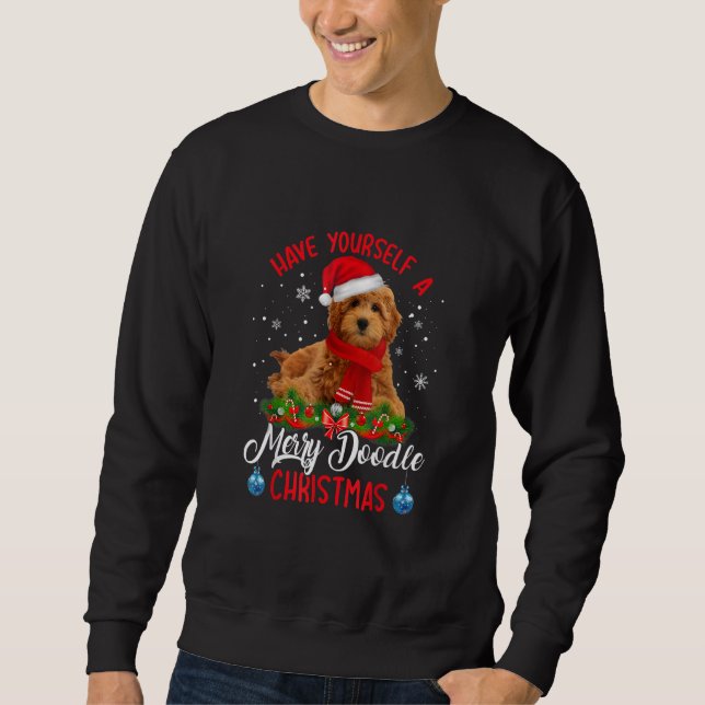 Sudadera Tómate Un Navidad De Doodle De Feliz Goldendoodl (Anverso)