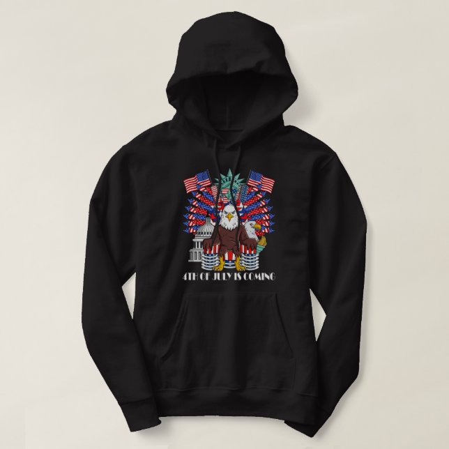 Sudadera Tono De Águila Calva De Julio De EEUU Niños Patrió (Diseño del anverso)