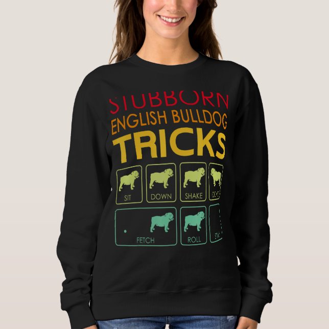 Sudadera Tonto inglés Bulldog Tricks Vintage (Anverso)