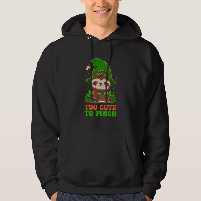 Sudadera Too Cute to Pinch St Patricks Day Sloth Gnome Lepr (Anverso)