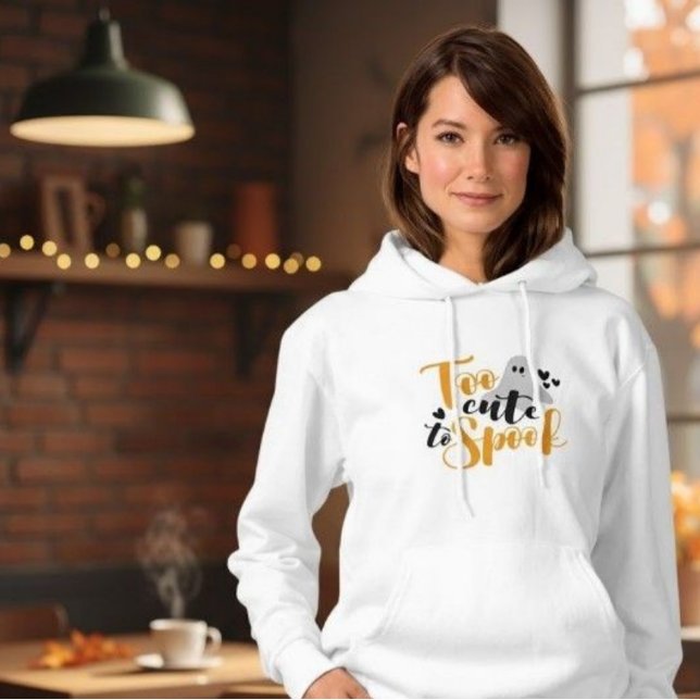 Sudadera Too Cute To Spook Ghost Halloween Funny Hoodie (Subido por el creador)