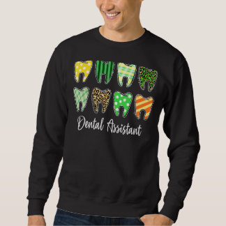 Sudadera Tooth Teeth Leopard Plaid Dental Assistant St Patr