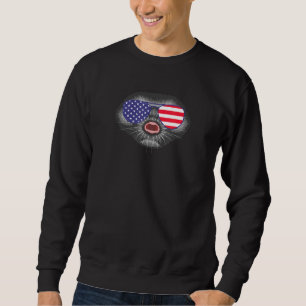 Sudadera Topo Guay Con Gafas De Sol De Bandera De Estados U