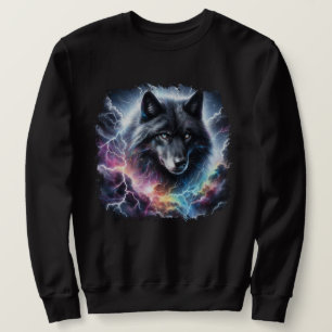 Sudadera Tormenta de relámpagos del lobo negro Fantasía Vid