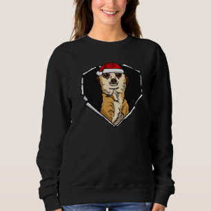 Sudadera Torn Cloth Meerkat Cara Con Navidades Gorra Hole