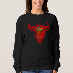 Sudadera Toro Cabeza Navarra Bandera Mosaico St Fermin Viva