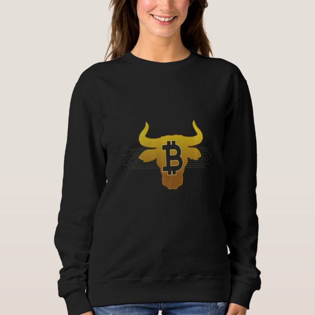 Sudadera Toro de Bitcoin BTC para traders de criptomonedas (Anverso)