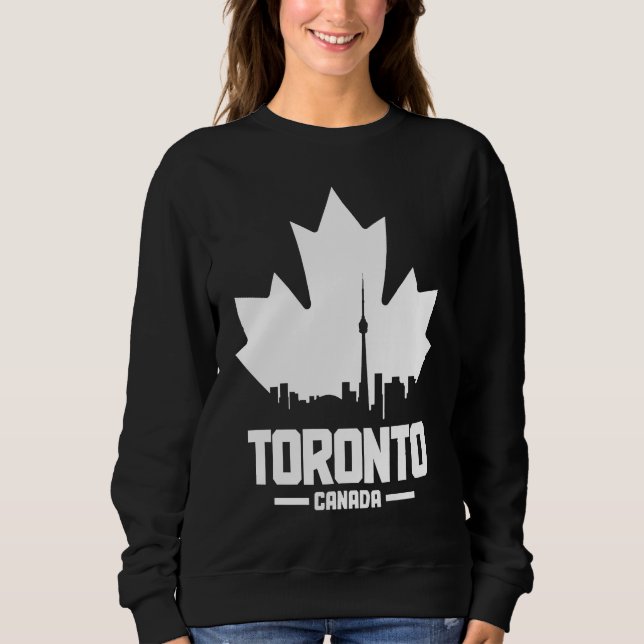 Sudadera Toronto Skyline Ontario Canada Maple Leaf Canadian (Anverso)