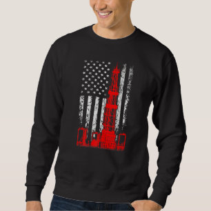Sudadera Torre de perforación petrolera con bandera de EE.