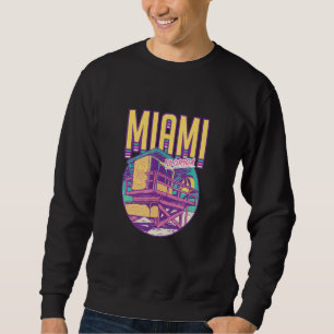 Sudadera Torre de Salvaguardias Tropical Retro Miami Beach