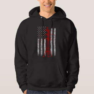 Sudadera Torre de Transmisión Roja Bandera Americana Elecci