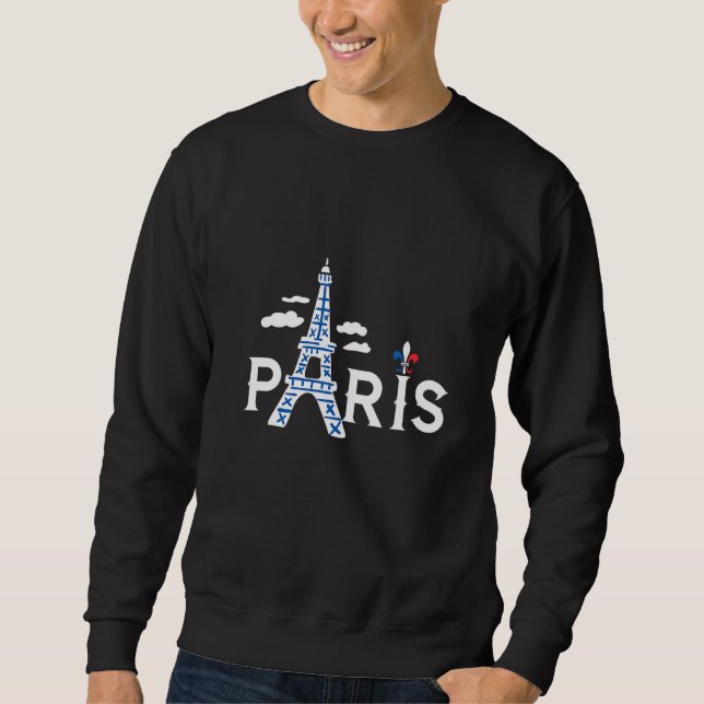 Sudadera Torre Eiffel Amo París Francia Día con S francés (Anverso)