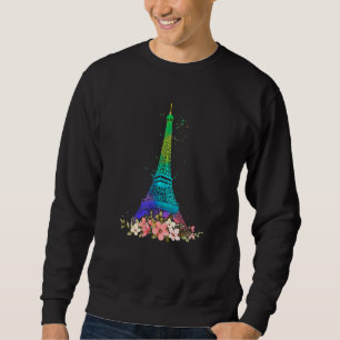 Sudadera Torre Eiffel Colorida De París En Francia Parisina