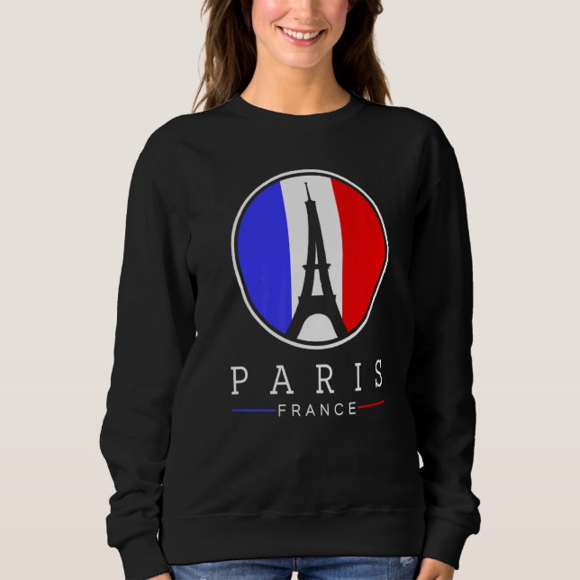 Sudadera Torre Eiffel En París Francia Ama El Rótulo Con Fr (Anverso)