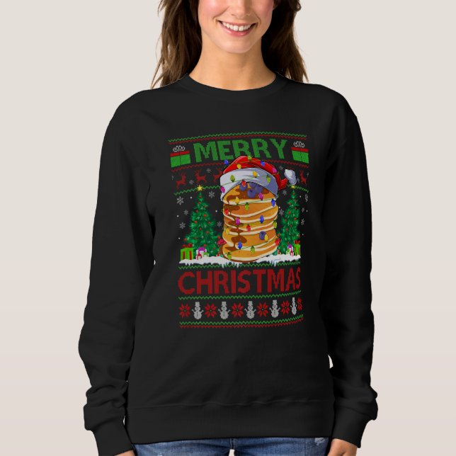Sudadera Torta de comida  Árbol de Navidad Santa feo Torta  (Anverso)