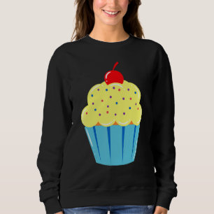 Sudadera Torta De Torta De Cerezo En La Parte Superior De L