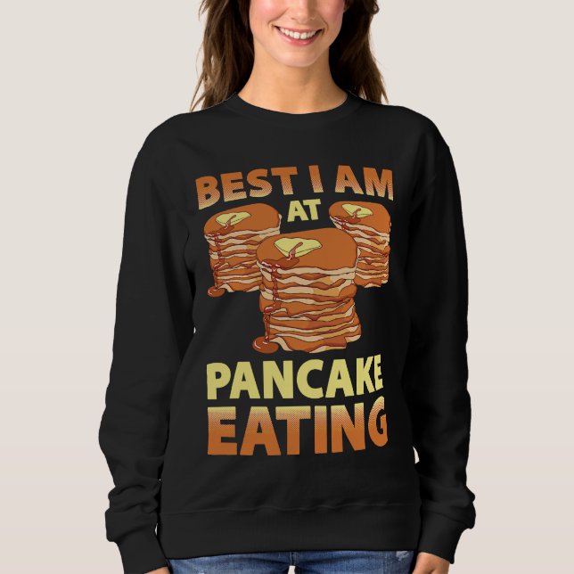 Sudadera Tortita Hacedor De Panqueques Comiendo Panqueques  (Anverso)