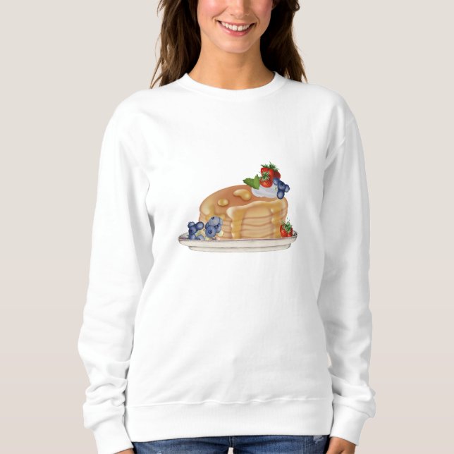 Sudadera Tortitas Dibujadas a Mano Bayas Comida Desayuno (Anverso)