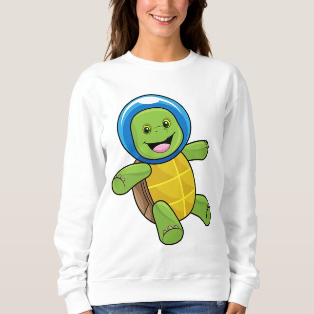 Sudadera Tortuga como astronauta con bola de vidrio (Anverso)