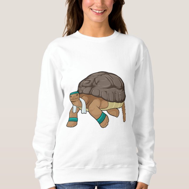 Sudadera Tortuga como corredora con toalla (Anverso)