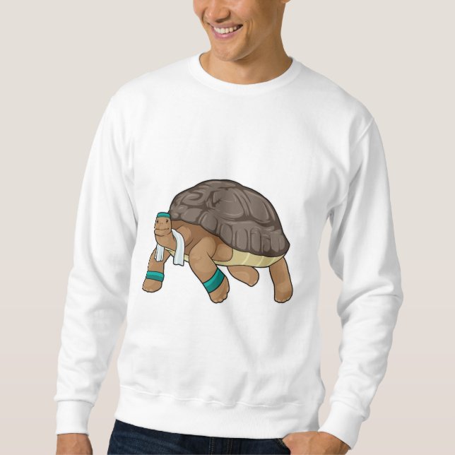 Sudadera Tortuga como corredora con toalla (Anverso)
