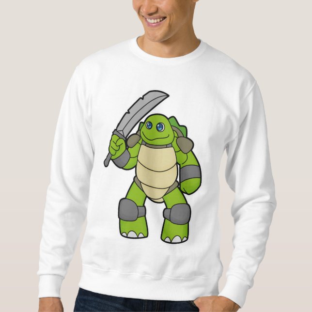 Sudadera Tortuga como guerrero con espada (Anverso)
