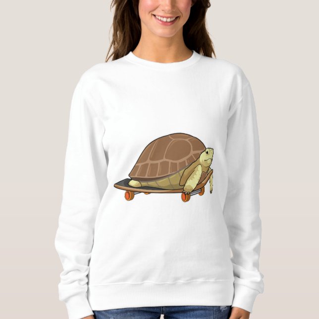 Sudadera Tortuga como patinador con patineta (Anverso)