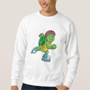 Sudadera Tortuga como patinadora con patines en línea y cas
