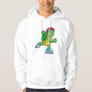 Sudadera Tortuga como patinadora con patines en línea y cas
