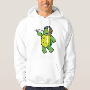 Sudadera Tortuga como piloto con plano de papel