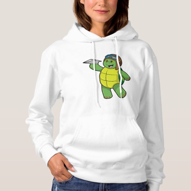 Sudadera Tortuga como piloto con plano de papel (Anverso)
