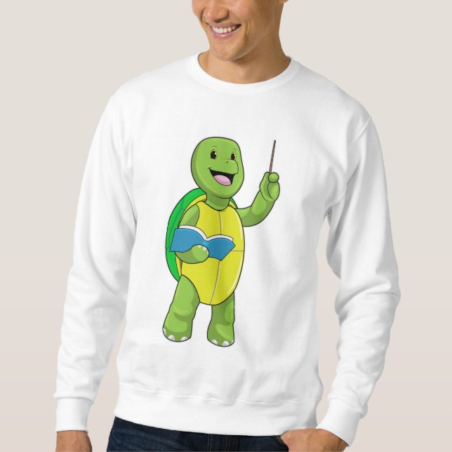 Sudadera Tortuga como profesor con libro y puntero (Anverso)