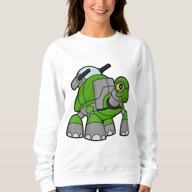 Sudadera Tortuga como robot con cañones (Anverso)