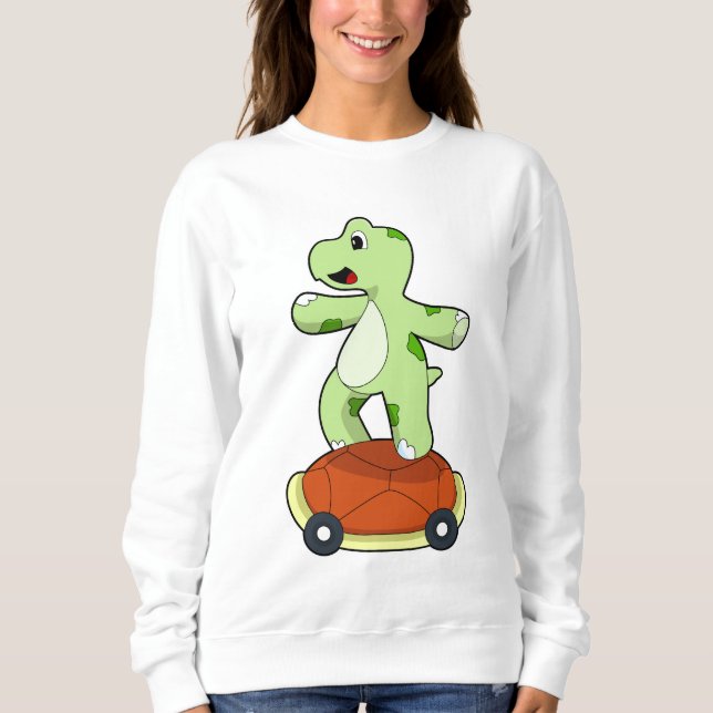 Sudadera Tortuga con caparazón como patineta (Anverso)