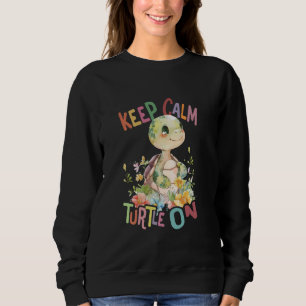 Sudadera tortuga con flores adorables tortugas animales pro