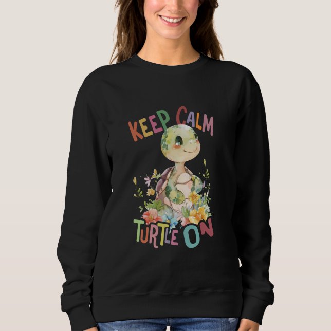 Sudadera tortuga con flores adorables tortugas animales pro (Anverso)