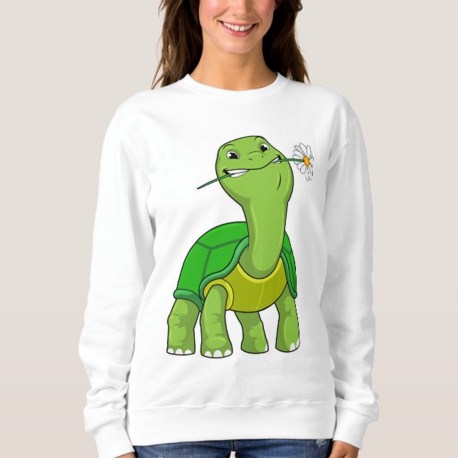 Sudadera Tortuga con margarita florida (Anverso)