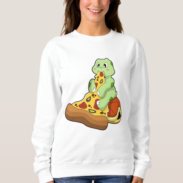 Sudadera Tortuga con pizza (Anverso)