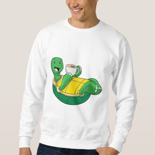 Sudadera Tortuga con taza de café (Anverso)