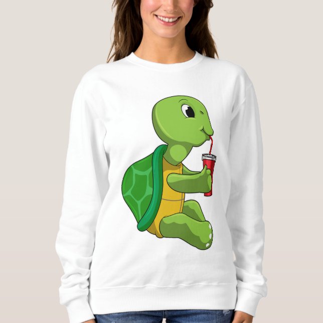 Sudadera Tortuga con taza para beber con paja (Anverso)