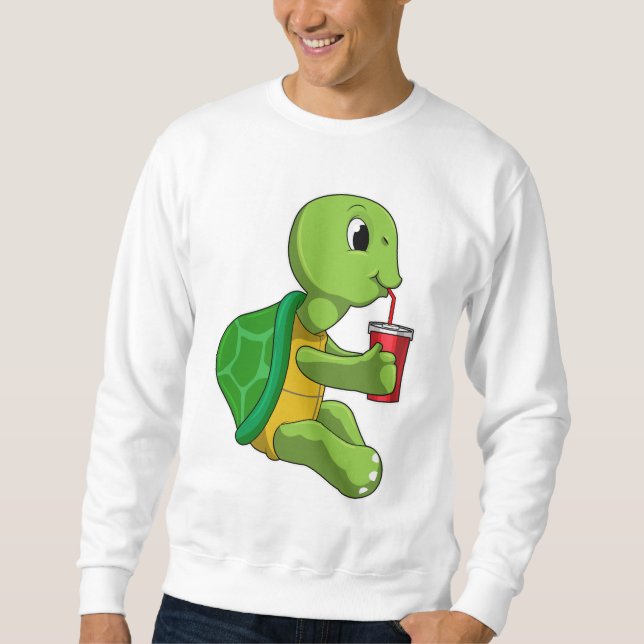 Sudadera Tortuga con taza para beber con paja (Anverso)