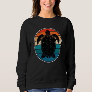 Sudadera Tortuga de natación negra retro estilo vintage tu
