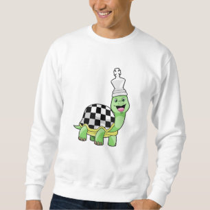 Sudadera Tortuga en ajedrez con tablero de ajedrez y Rey
